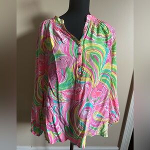 Lilly Pulitzer bright top lightweight large summer spring cruise resort